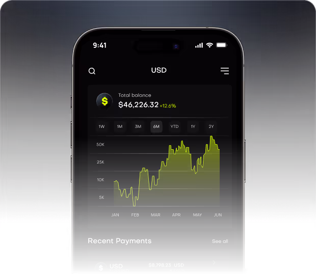The Sonic Trader dashboard on a phone, showing open positions and a strategy's equity curve